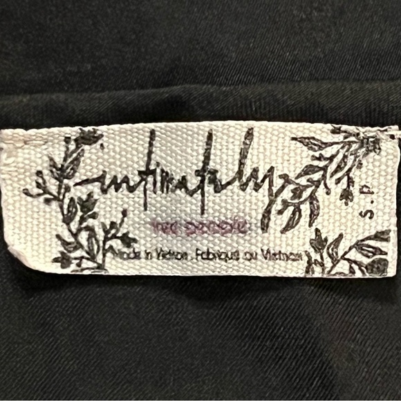 Free People Intimately Black Slip Dress Size Small Satin Spaghetti Straps LBD - Picture 5 of 7